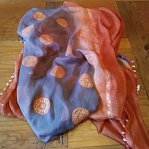 Sheer Fancy Indian Scarf